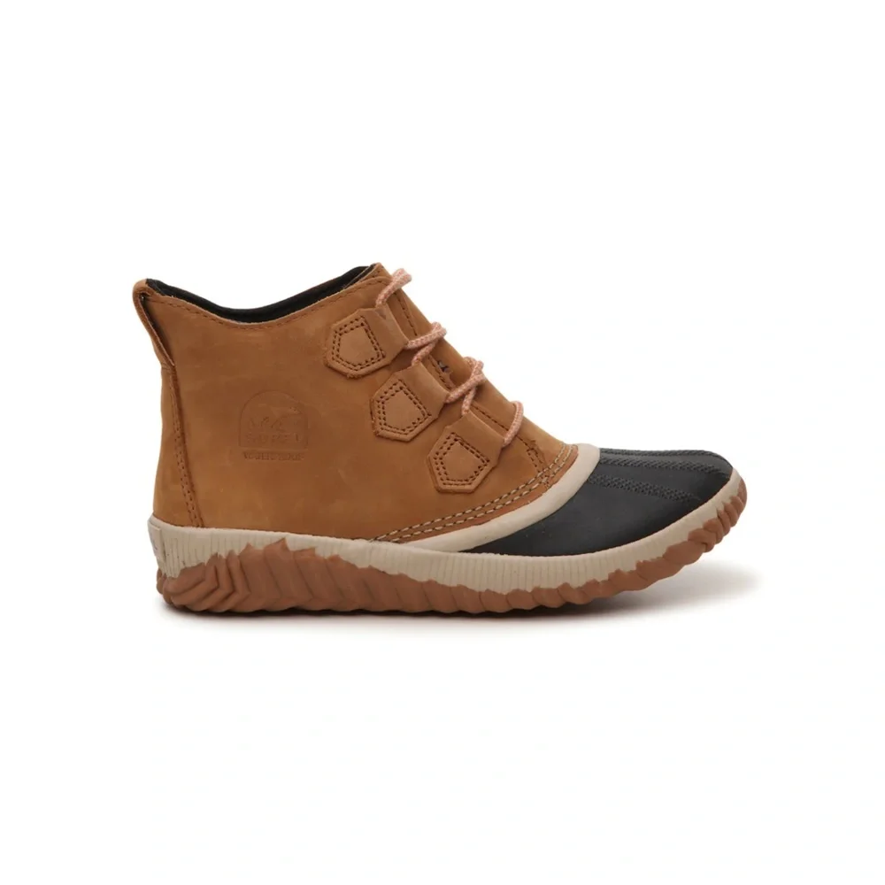 NEW Women’s Sorel OUT N ABOUT PLUS DUCK BOOT ELK BROWN WATERPROOF SIZE 5 ANKLE
